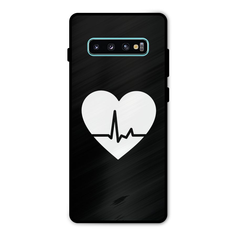 Heart Beat Metal Back Case for Galaxy S10 Plus