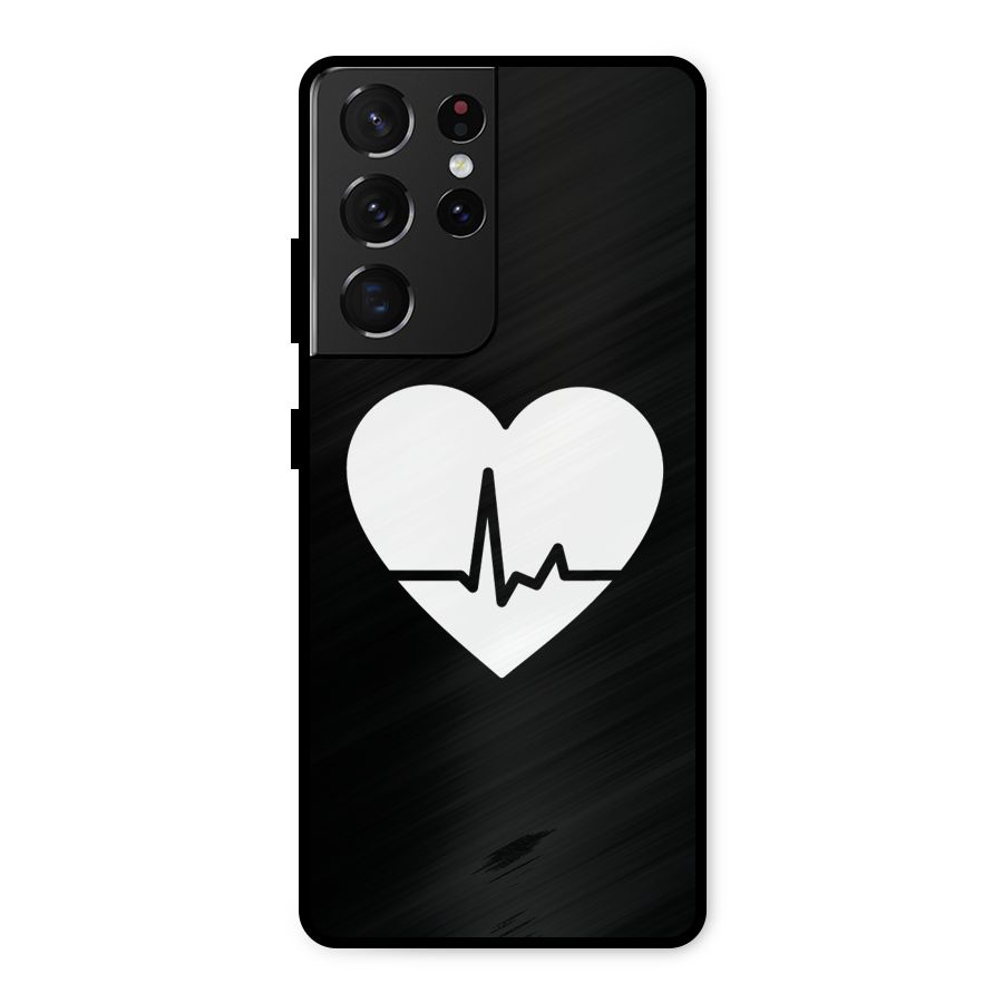 Heart Beat Metal Back Case for Galaxy S21 Ultra 5G