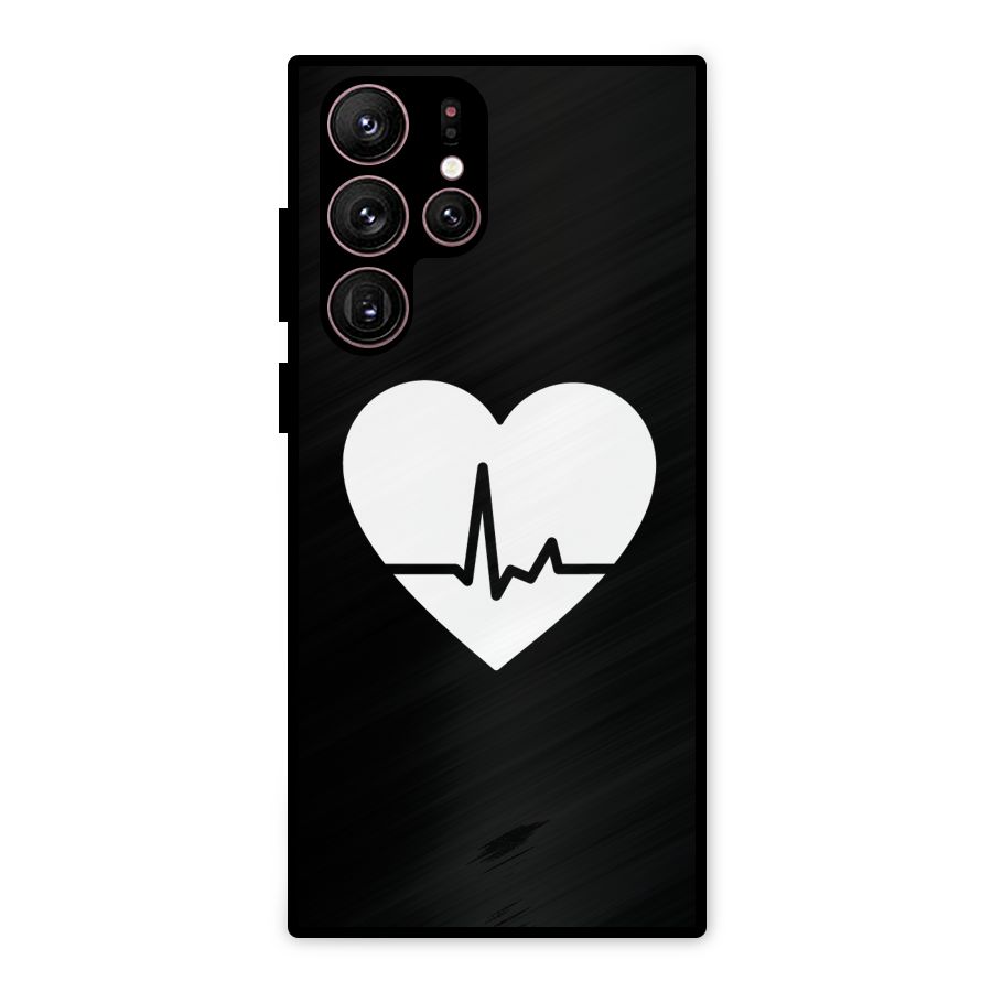 Heart Beat Metal Back Case for Galaxy S22 Ultra 5G