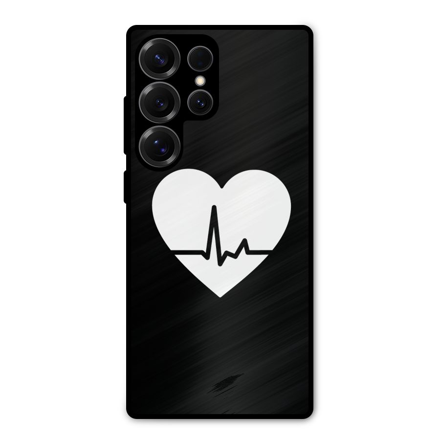 Heart Beat Metal Back Case for Galaxy S25 Ultra