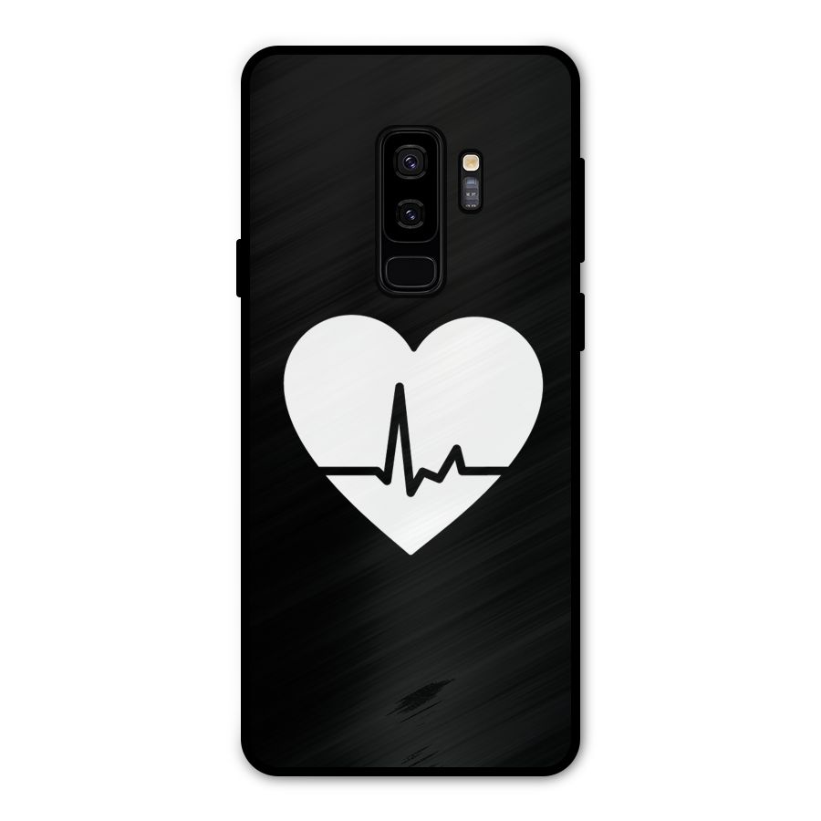 Heart Beat Metal Back Case for Galaxy S9 Plus