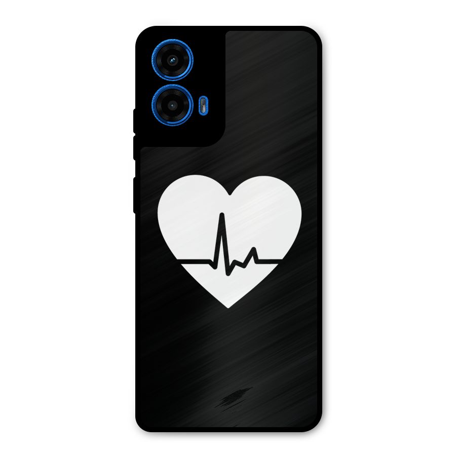 Heart Beat Metal Back Case for Moto G45
