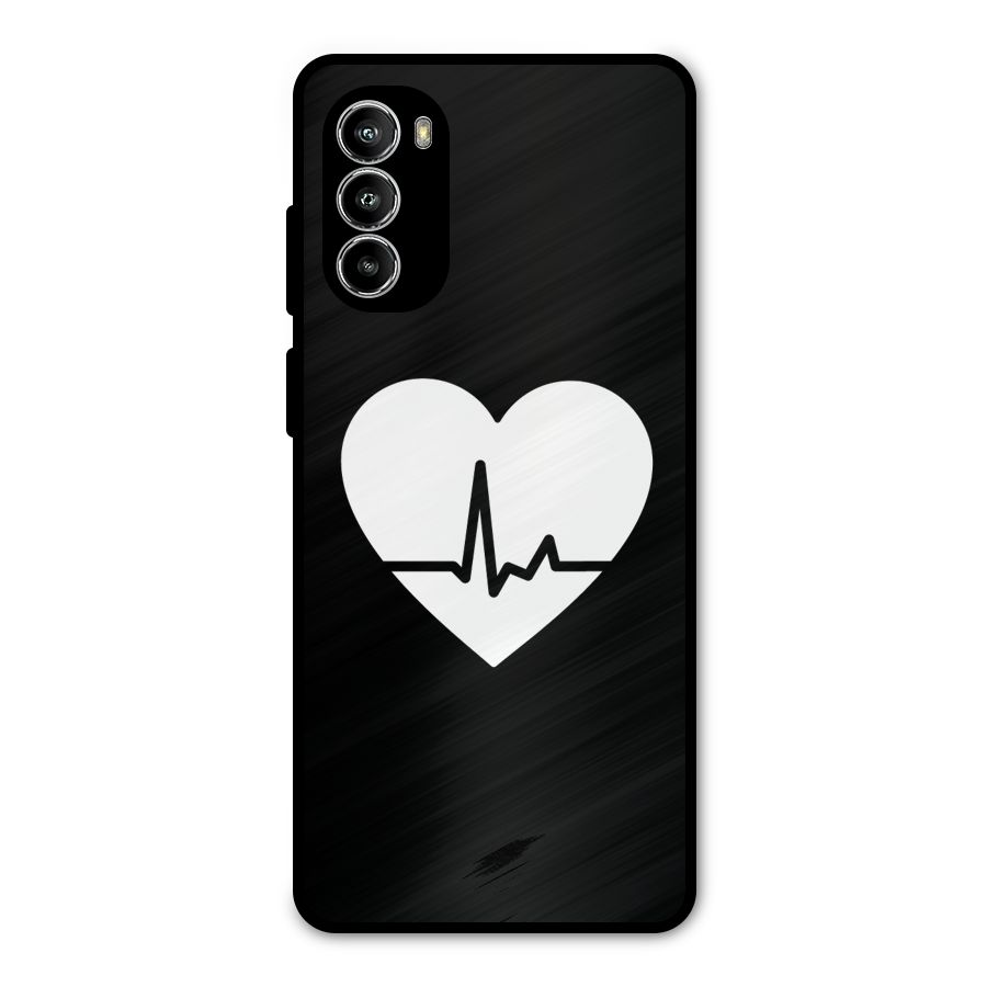 Heart Beat Metal Back Case for Moto G52
