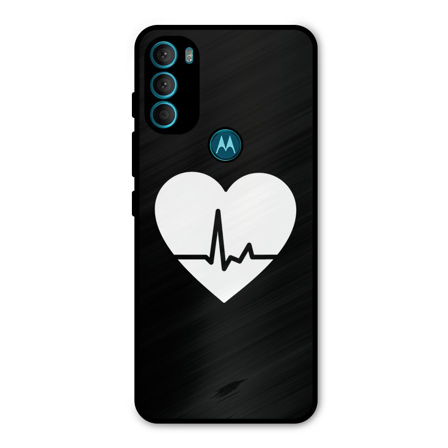 Heart Beat Metal Back Case for Moto G71 5G