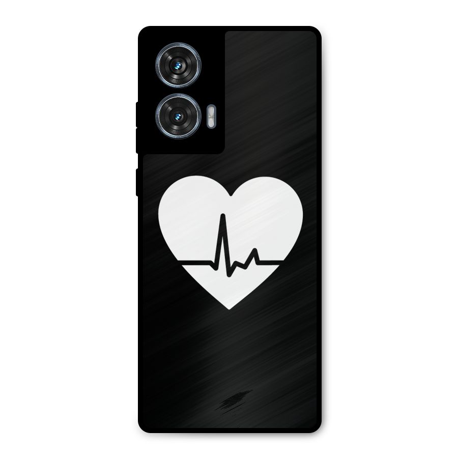 Heart Beat Metal Back Case for Motorola Edge 50 Fusion