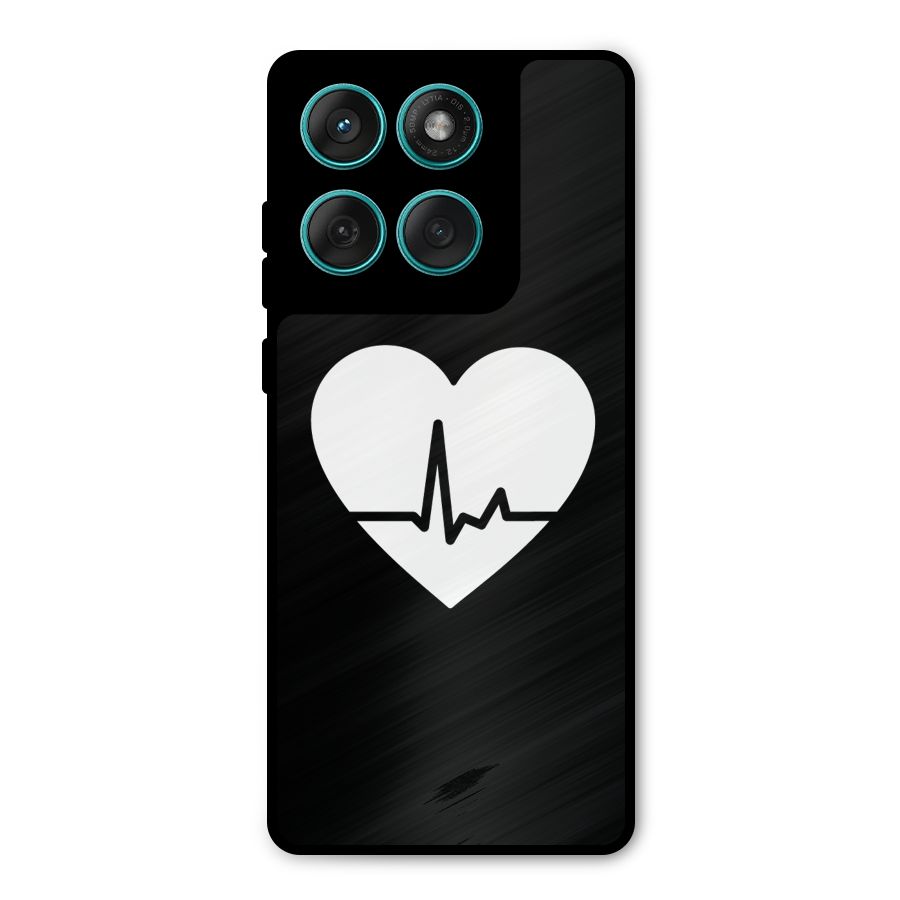 Heart Beat Metal Back Case for Motorola Edge 60