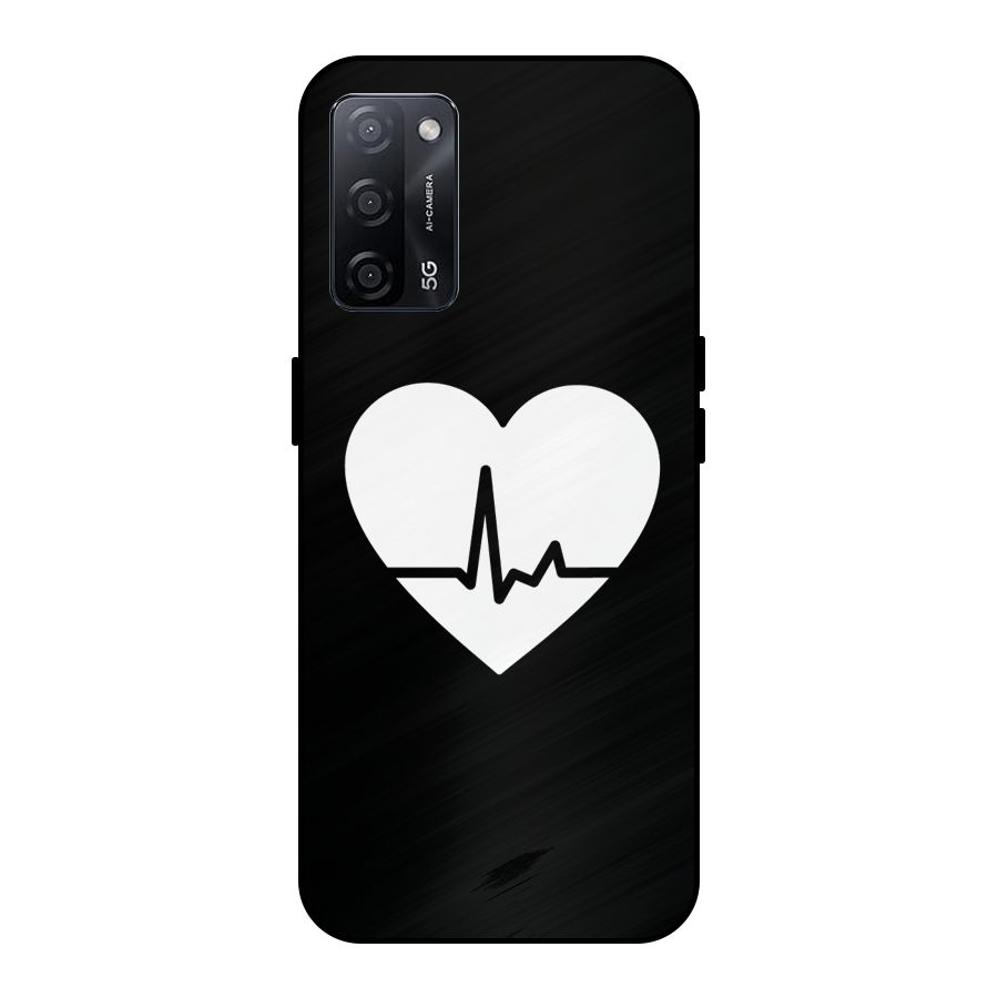 Heart Beat Metal Back Case for Oppo A53s 5G
