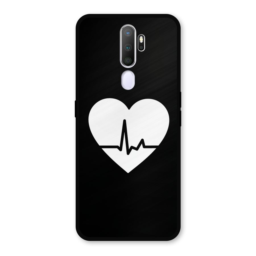 Heart Beat Metal Back Case for Oppo A5 (2020)