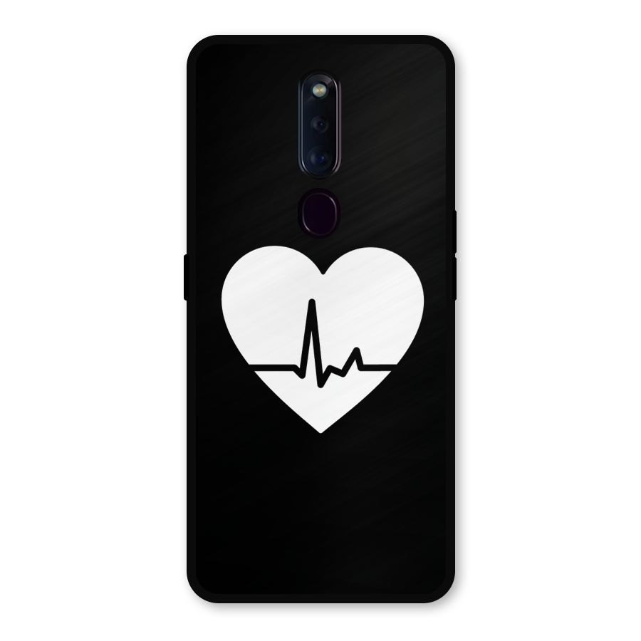 Heart Beat Metal Back Case for Oppo F11 Pro