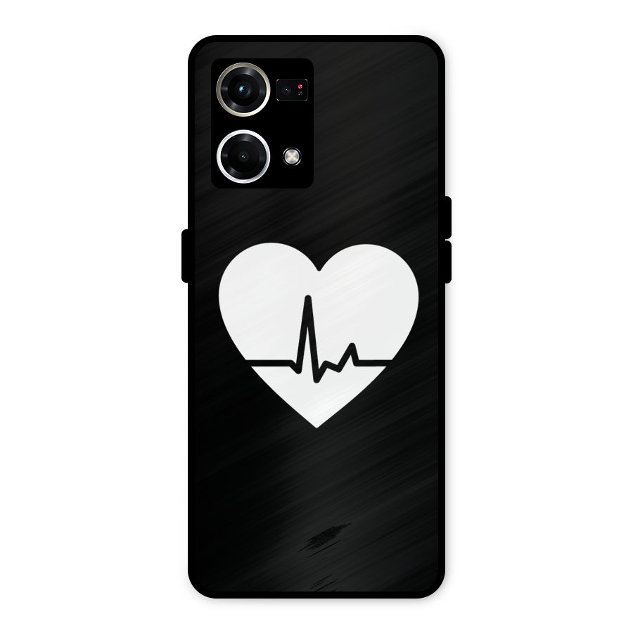 Heart Beat Metal Back Case for Oppo F21 Pro 4G
