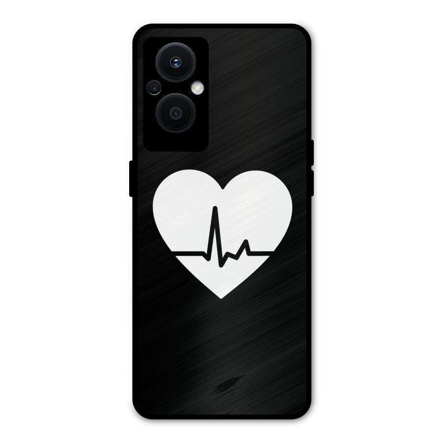Heart Beat Metal Back Case for Oppo F21 Pro 5G