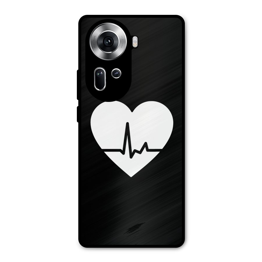 Heart Beat Metal Back Case for Oppo Reno11 5G