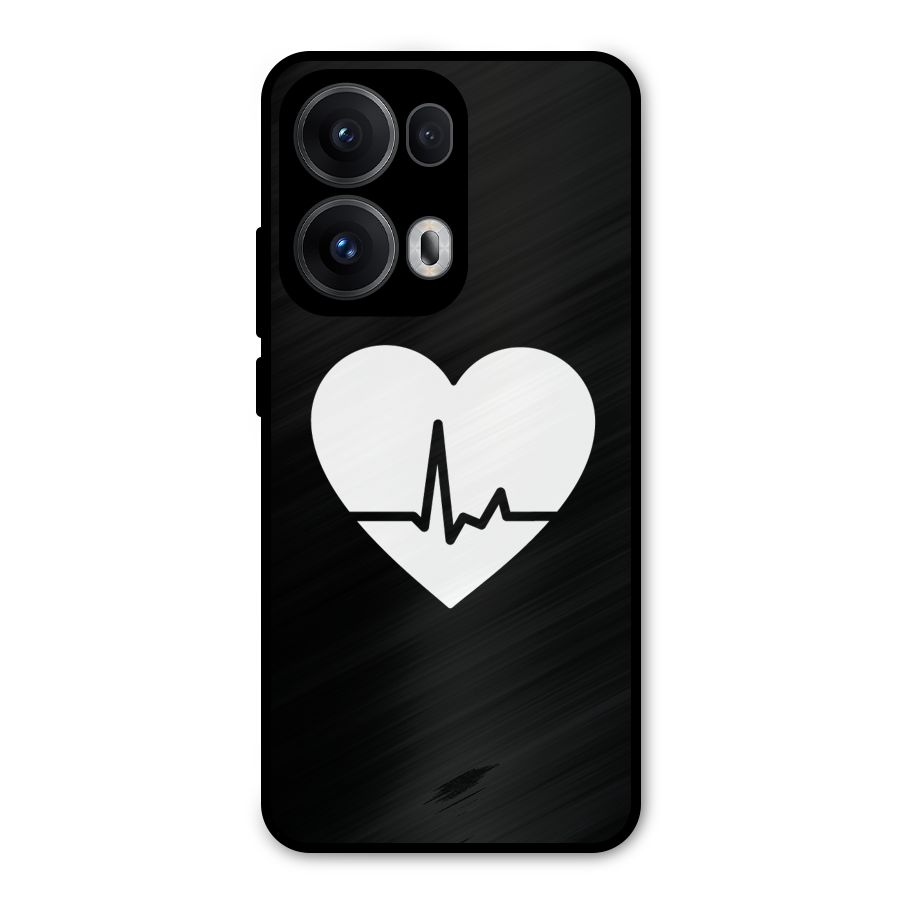 Heart Beat Metal Back Case for Oppo Reno13 Pro