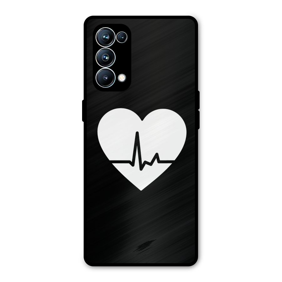 Heart Beat Metal Back Case for Oppo Reno5 Pro 5G