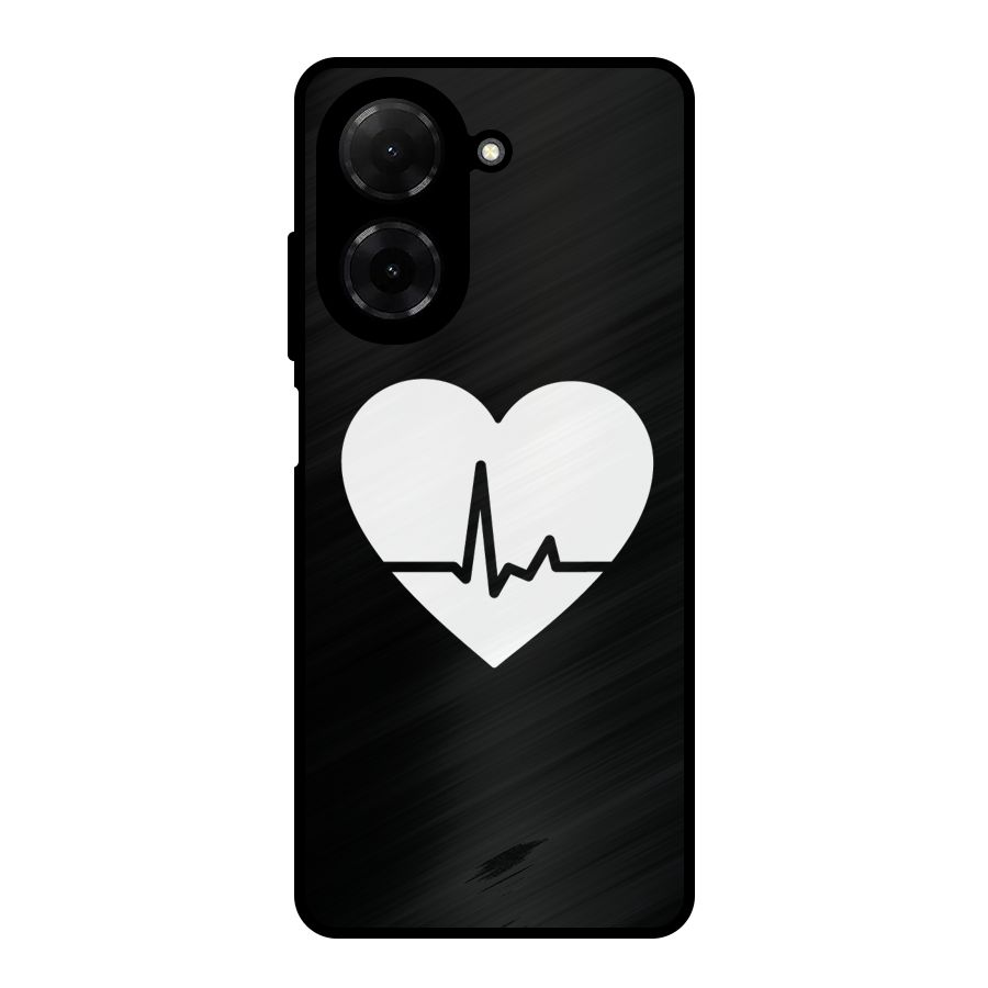 Heart Beat Metal Back Case for Poco C71