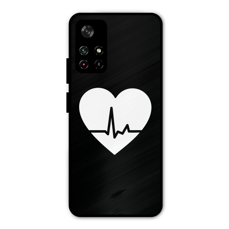 Heart Beat Metal Back Case for Poco M4 Pro 5G