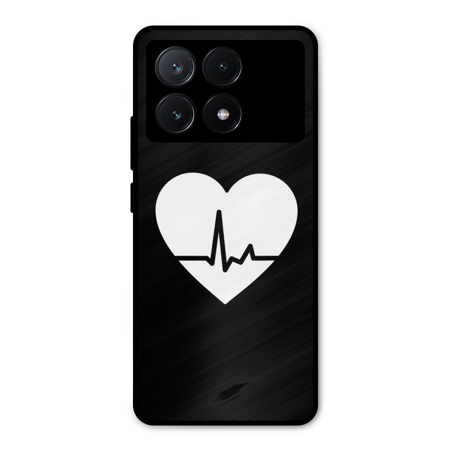 Heart Beat Metal Back Case for Poco X6 Pro