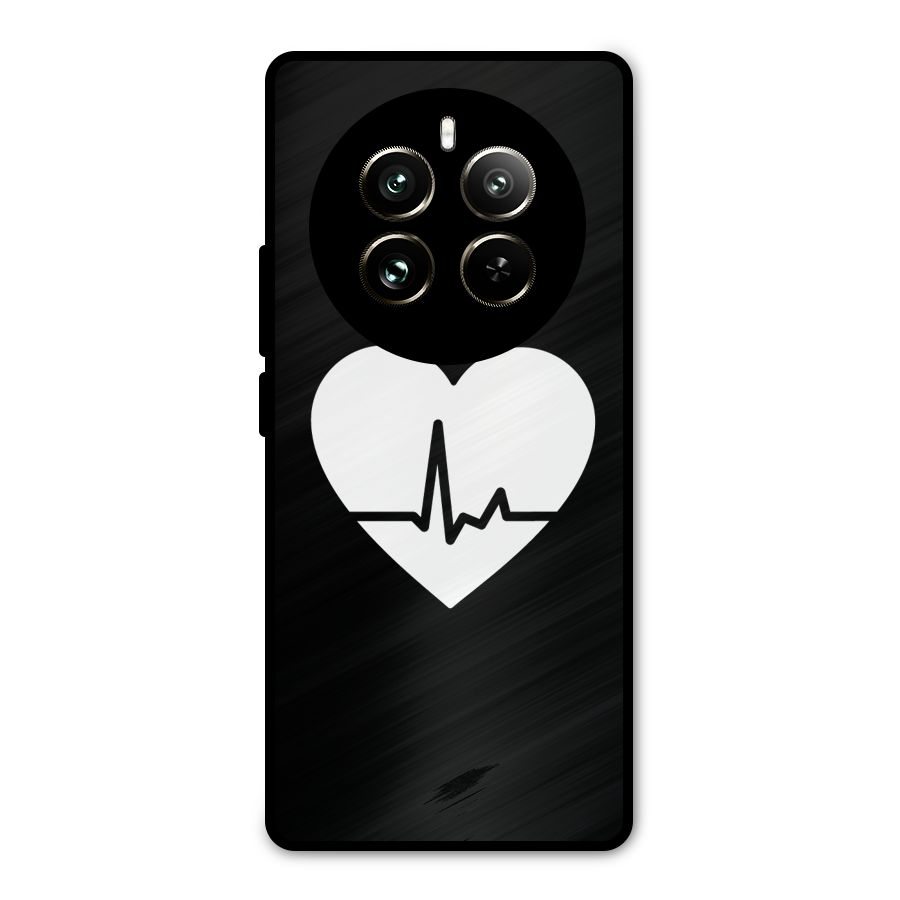 Heart Beat Metal Back Case for Realme 12 Pro