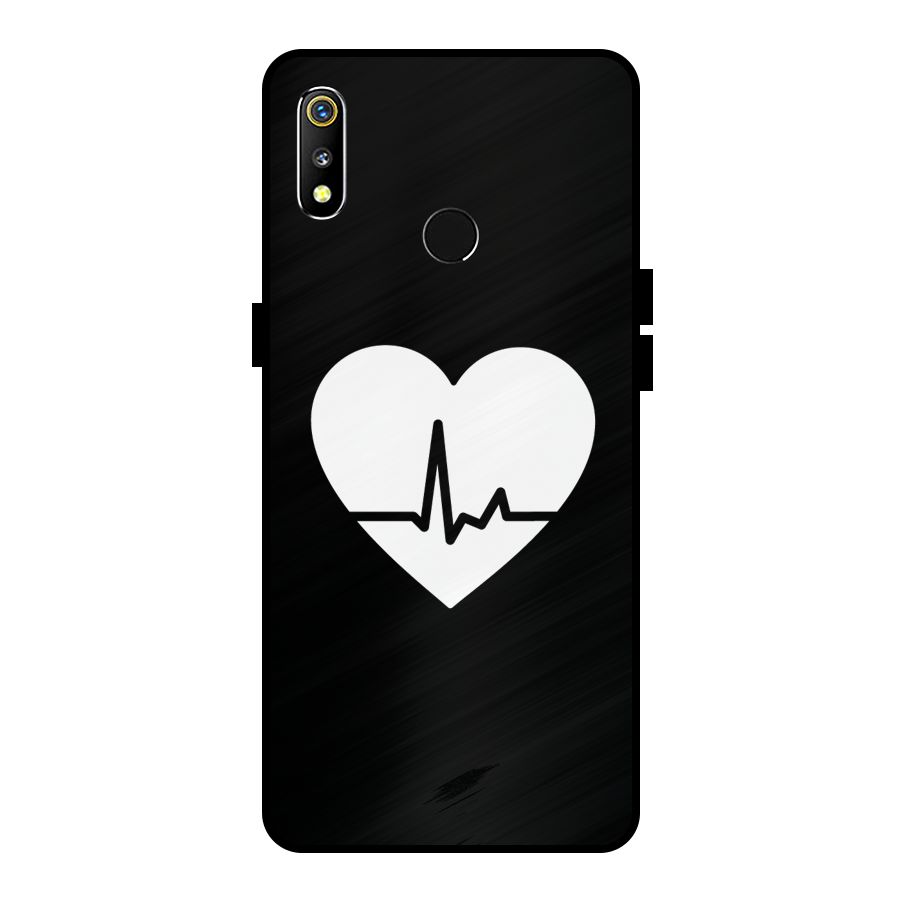 Heart Beat Metal Back Case for Realme 3i