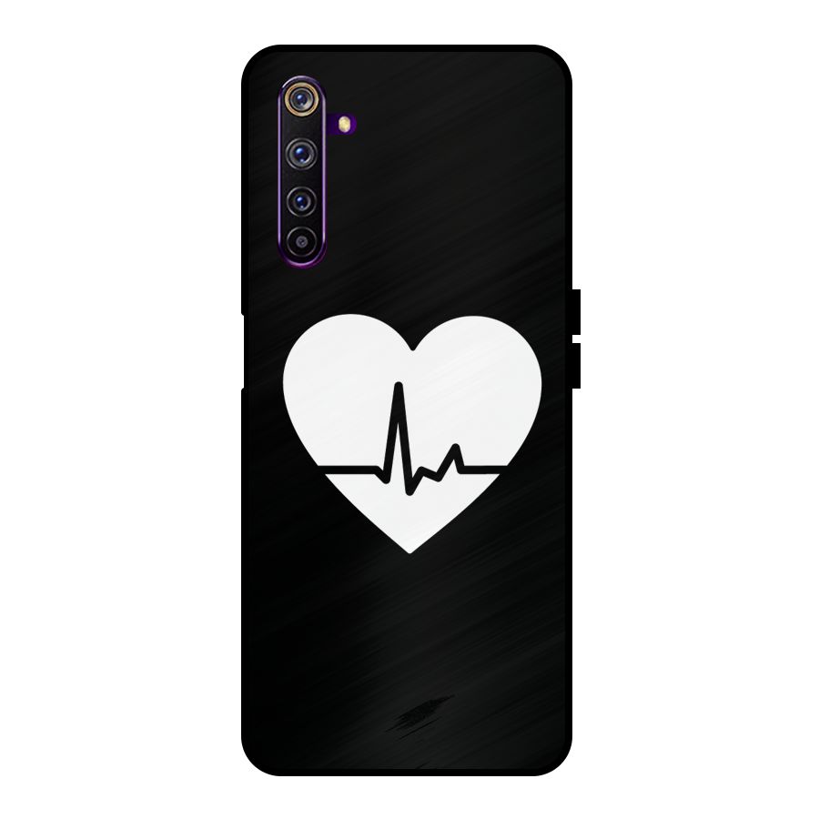 Heart Beat Metal Back Case for Realme 6 Pro