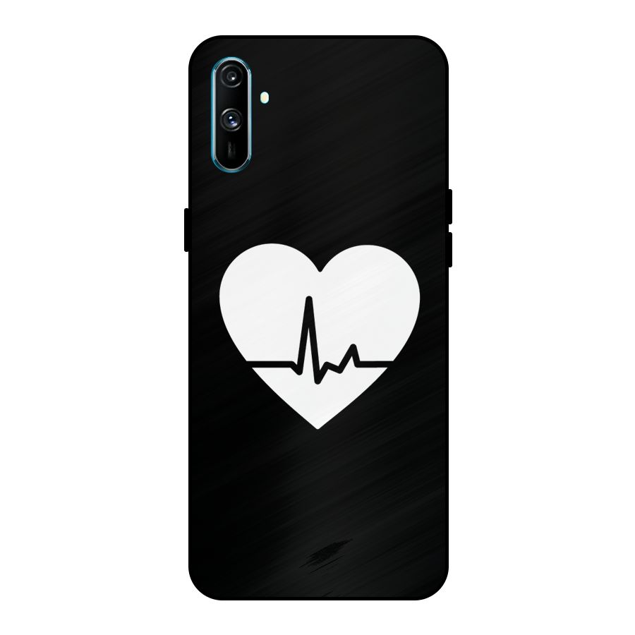 Heart Beat Metal Back Case for Realme C3