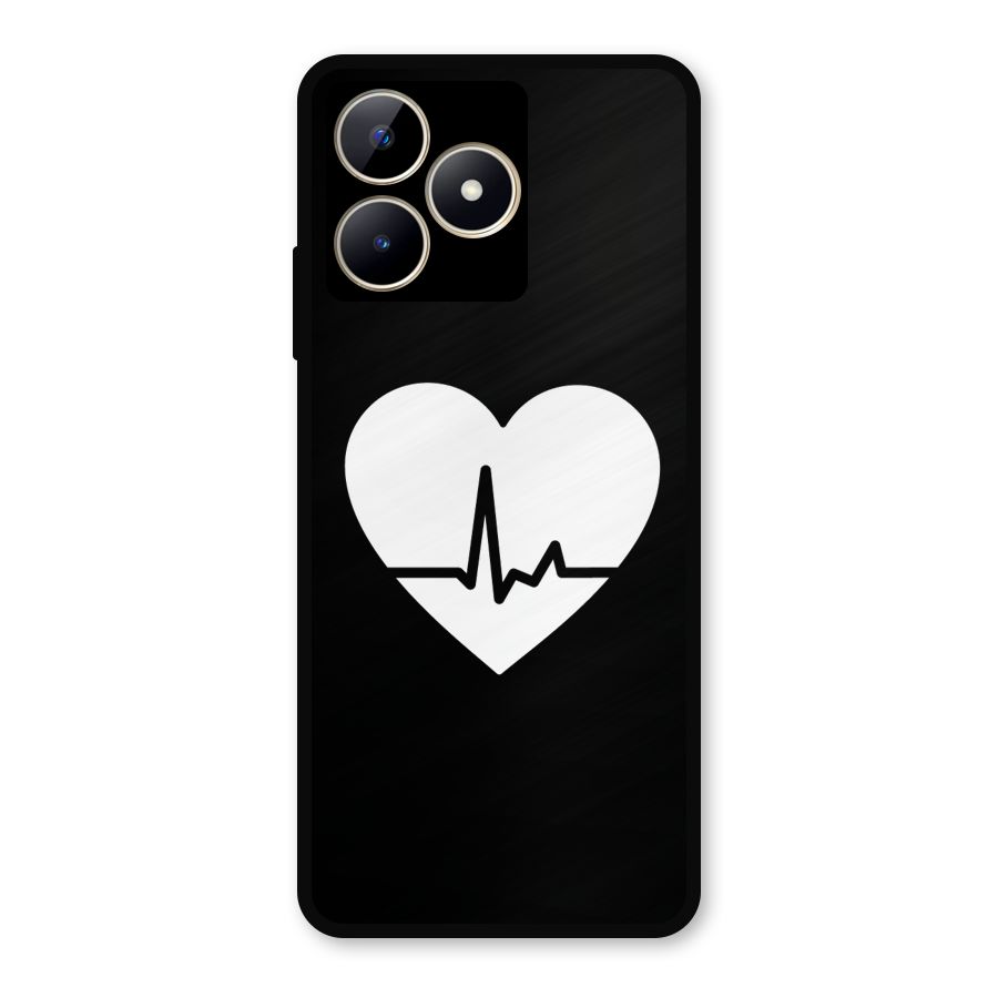 Heart Beat Metal Back Case for Realme C53