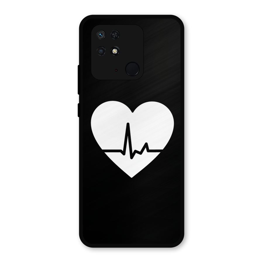 Heart Beat Metal Back Case for Redmi 10 Power