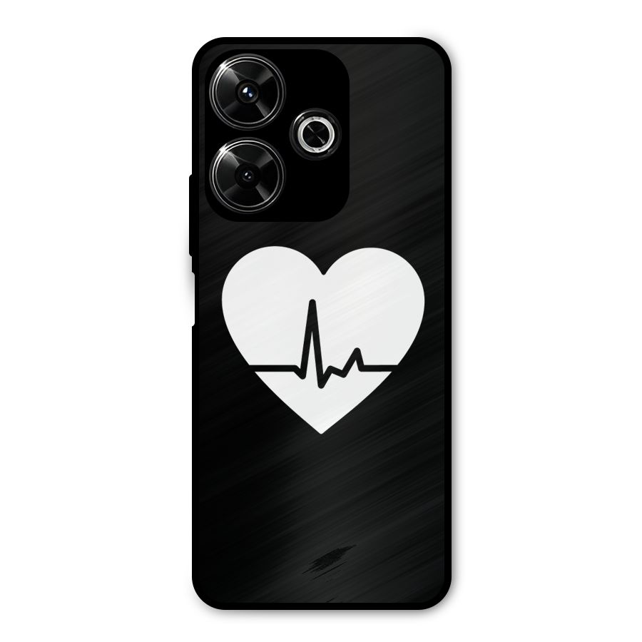 Heart Beat Metal Back Case for Redmi 13 5G