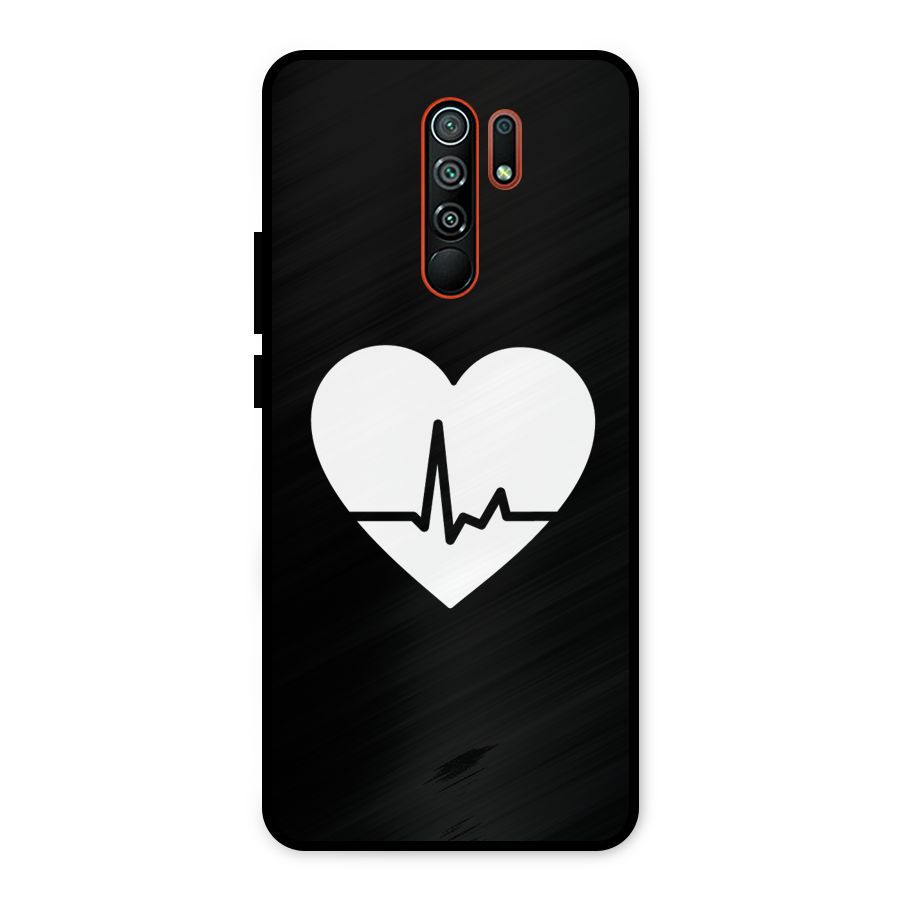 Heart Beat Metal Back Case for Redmi 9 Prime