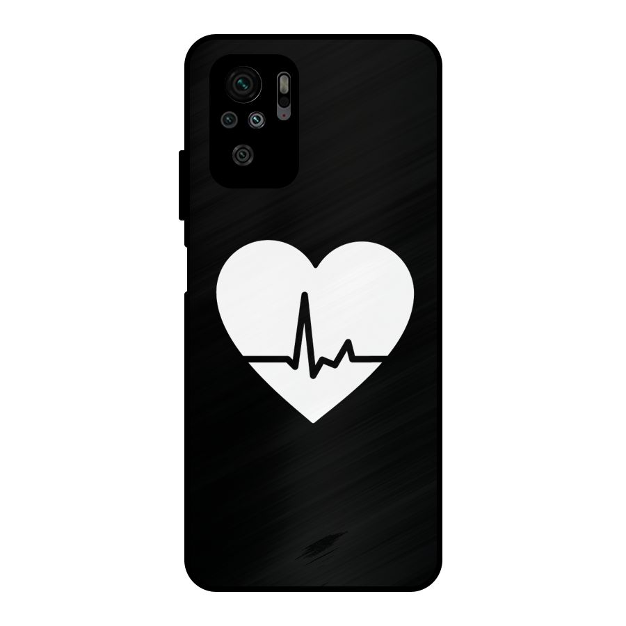 Heart Beat Metal Back Case for Redmi Note 10S