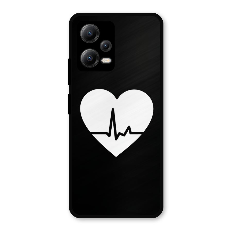 Heart Beat Metal Back Case for Redmi Note 12 5G