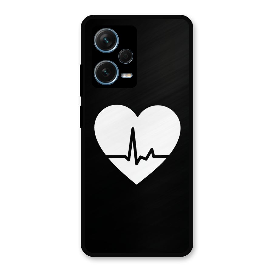 Heart Beat Metal Back Case for Redmi Note 12 Pro Plus 5G