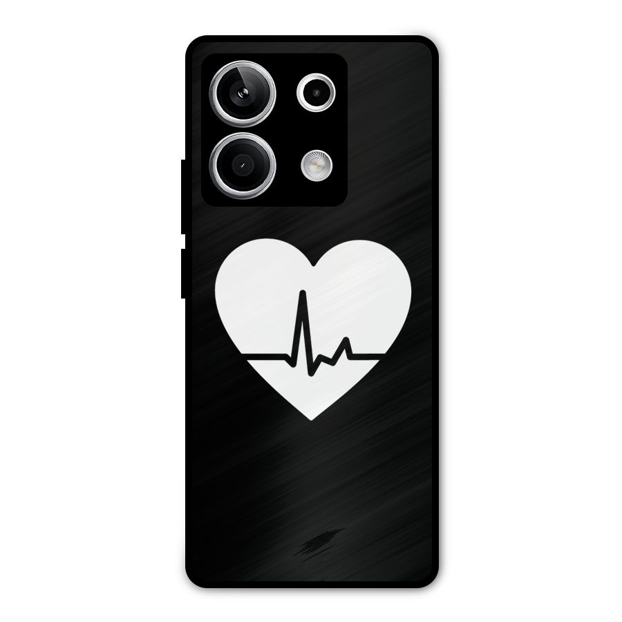 Heart Beat Metal Back Case for Redmi Note 13 5G