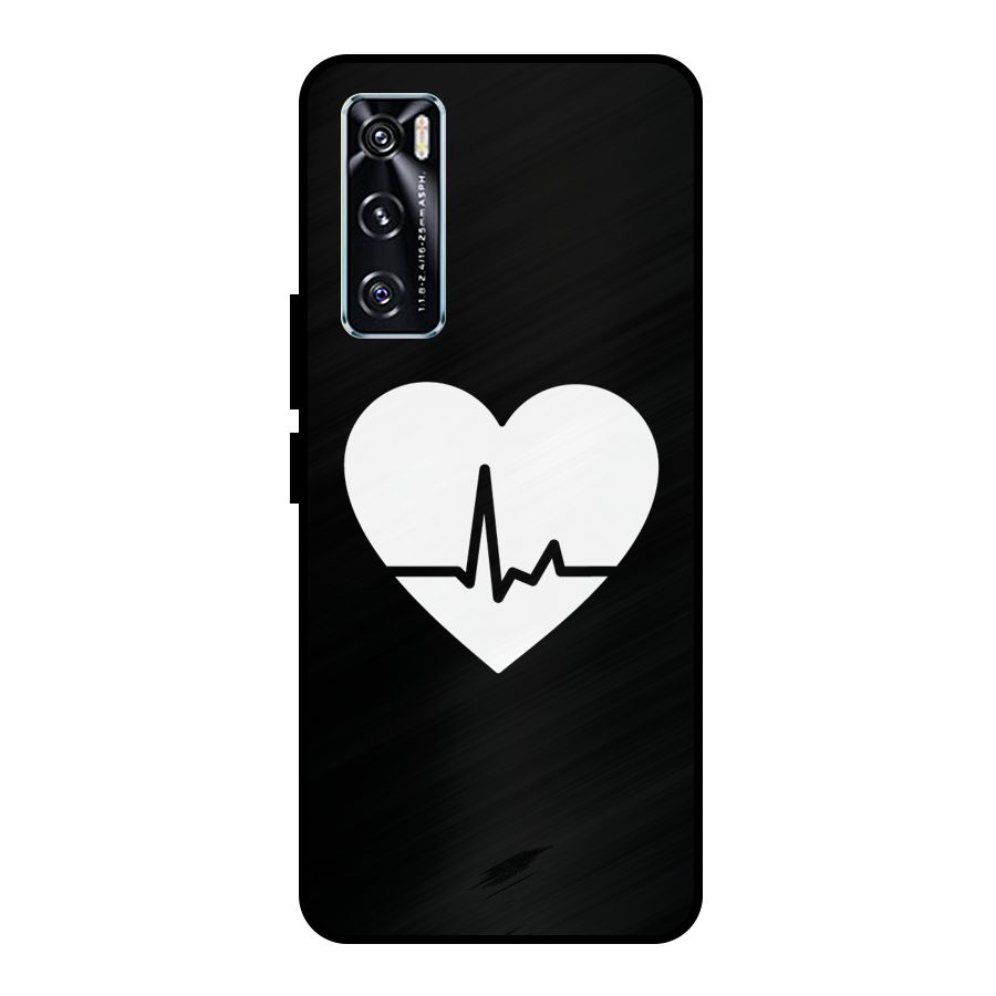 Heart Beat Metal Back Case for Vivo V20 SE