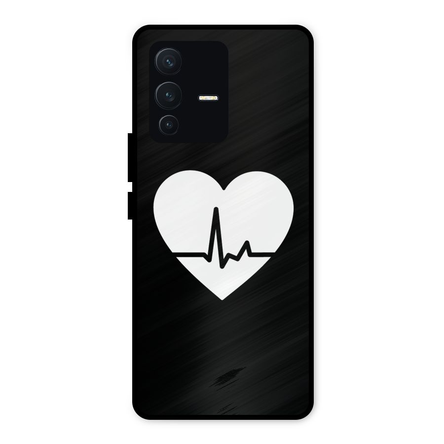 Heart Beat Metal Back Case for Vivo V23 5G