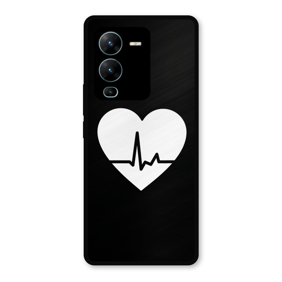 Heart Beat Metal Back Case for Vivo V25 Pro