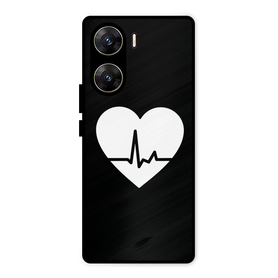 Heart Beat Metal Back Case for Vivo V29e