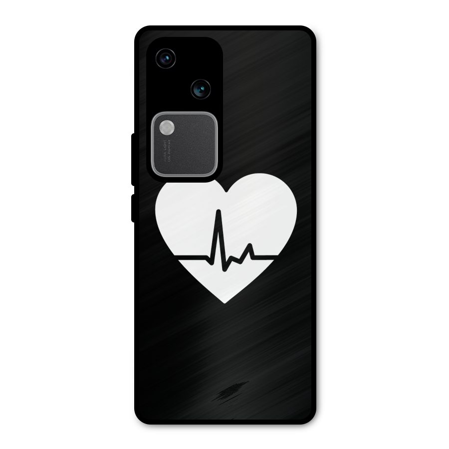 Heart Beat Metal Back Case for Vivo V30