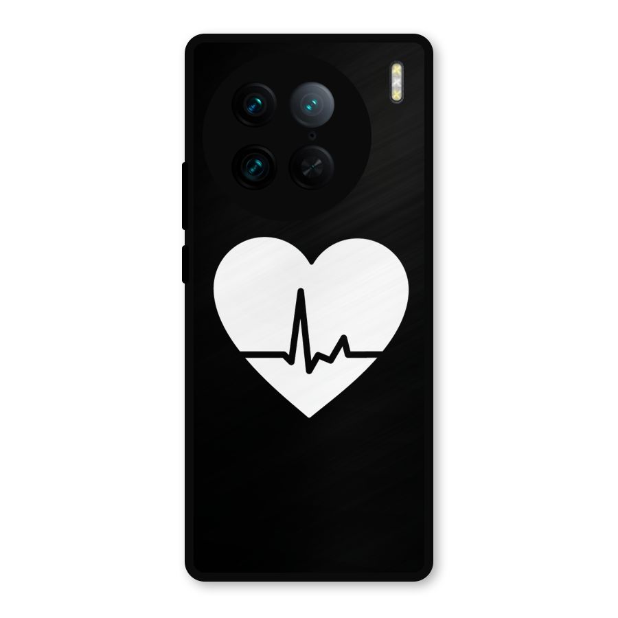Heart Beat Metal Back Case for Vivo X90 Pro