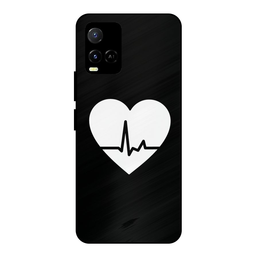 Heart Beat Metal Back Case for Vivo Y21