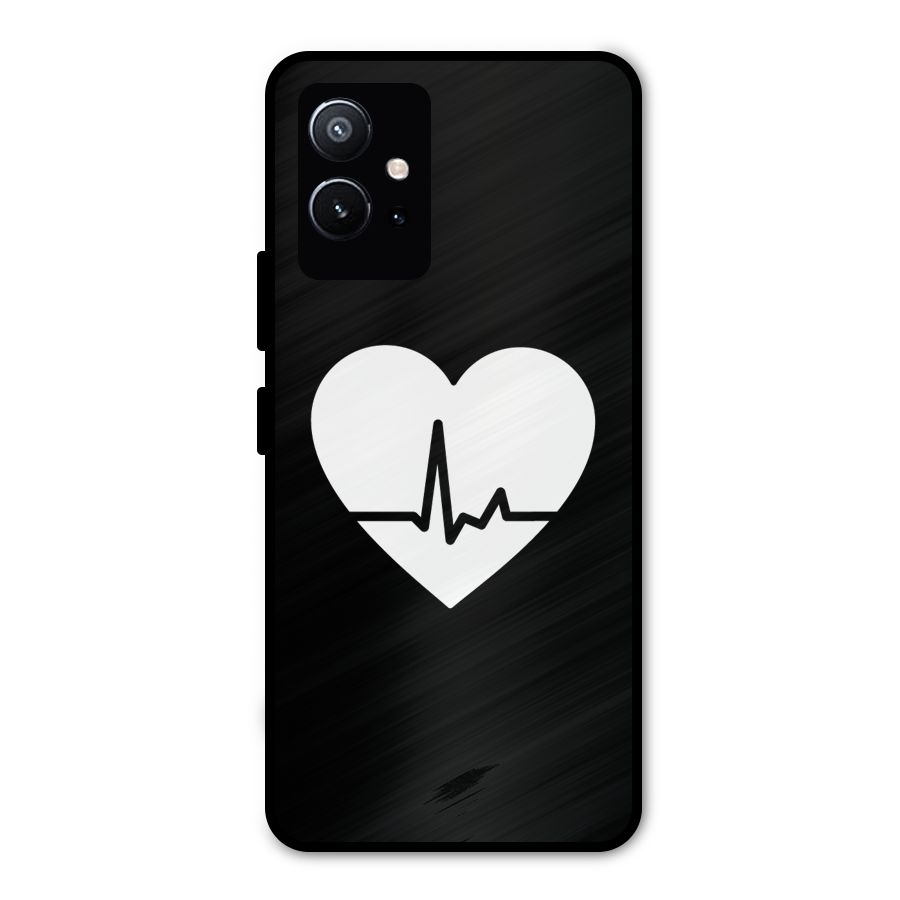 Heart Beat Metal Back Case for Vivo Y75 5G