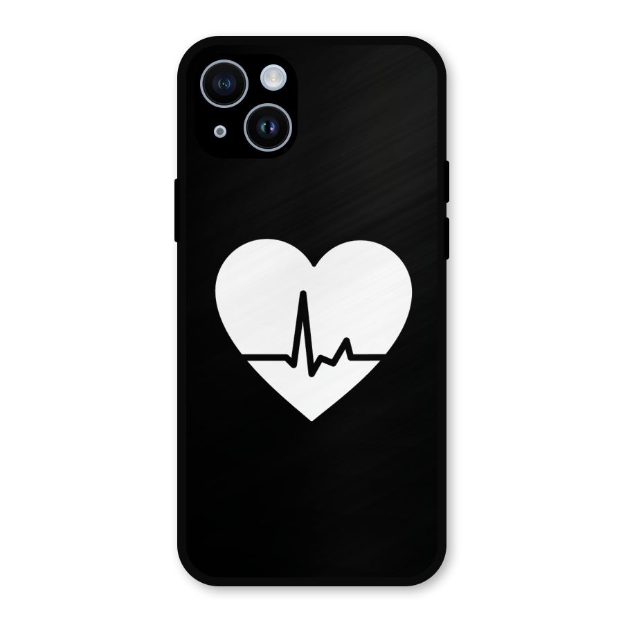 Heart Beat Metal Back Case for iPhone 14
