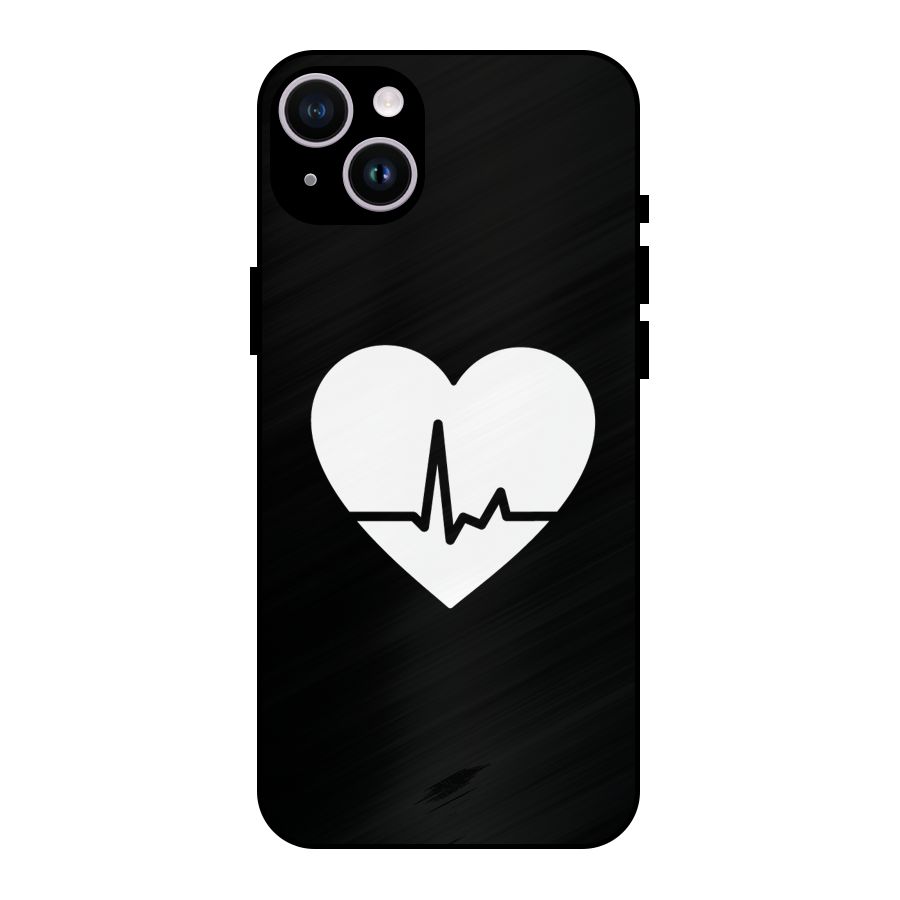 Heart Beat Metal Back Case for iPhone 14 Plus