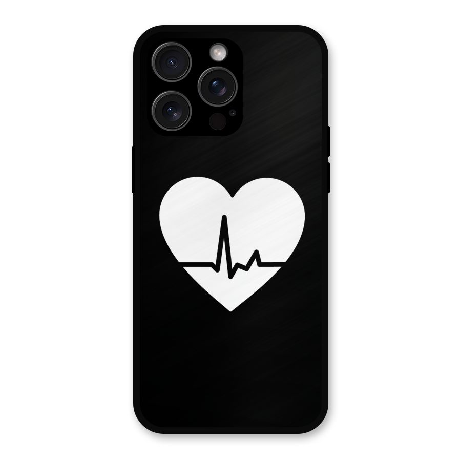 Heart Beat Metal Back Case for iPhone 15 Pro Max