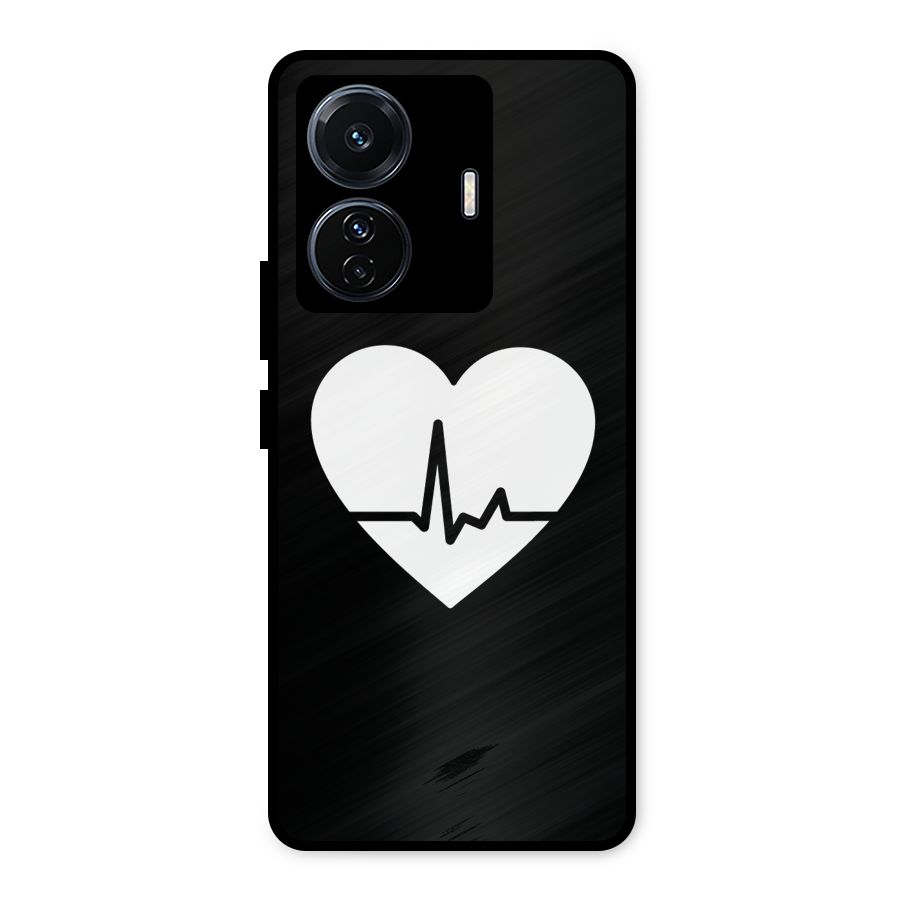 Heart Beat Metal Back Case for iQOO Z6
