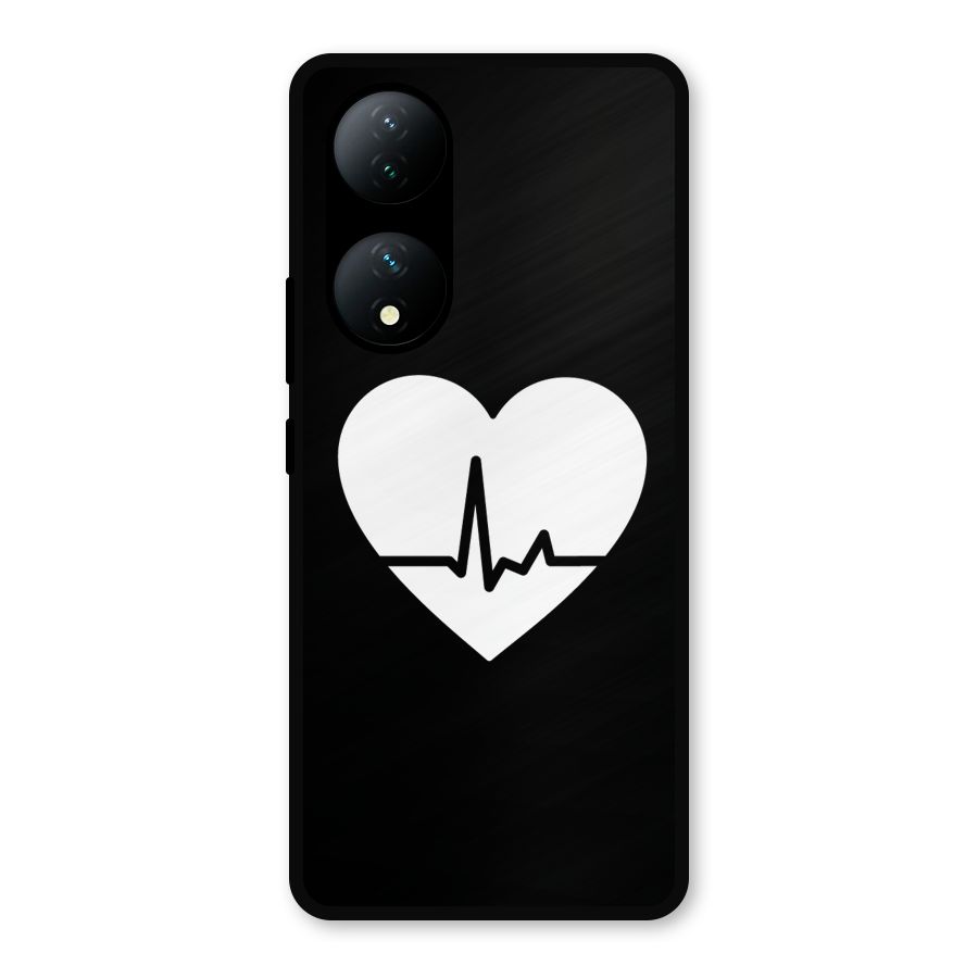 Heart Beat Metal Back Case for iQOO Z7s