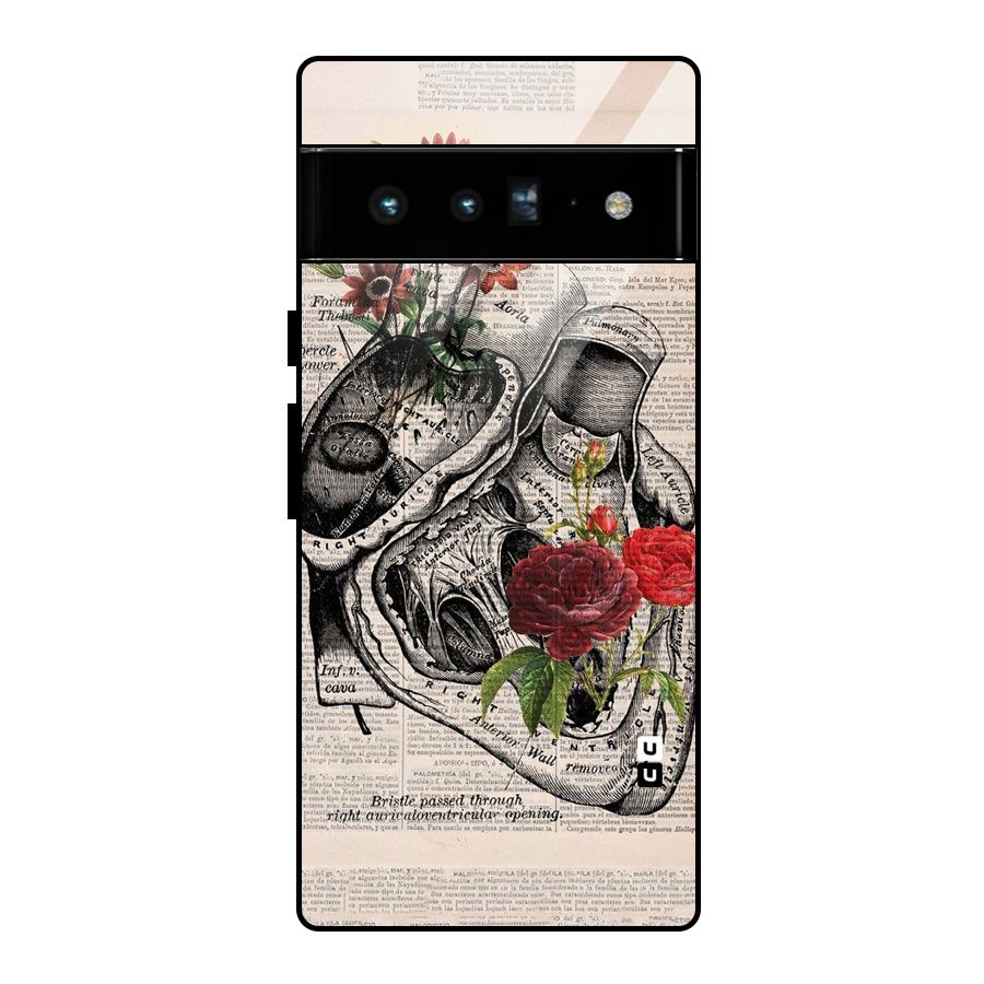 Heart Newspaper Glass Back Case for Google Pixel 6 Pro