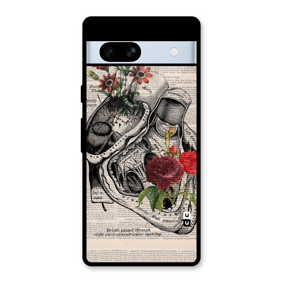 Heart Newspaper Glass Back Case for Google Pixel 7a