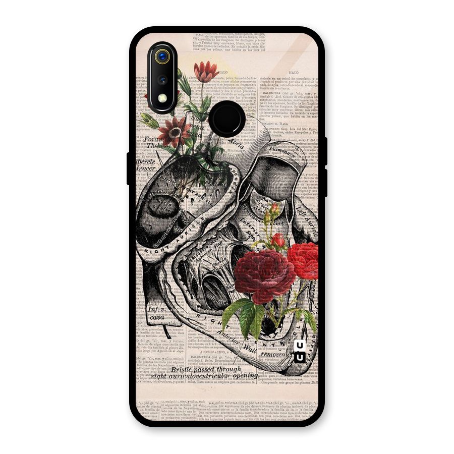 Heart Newspaper Glass Back Case for Realme 3i