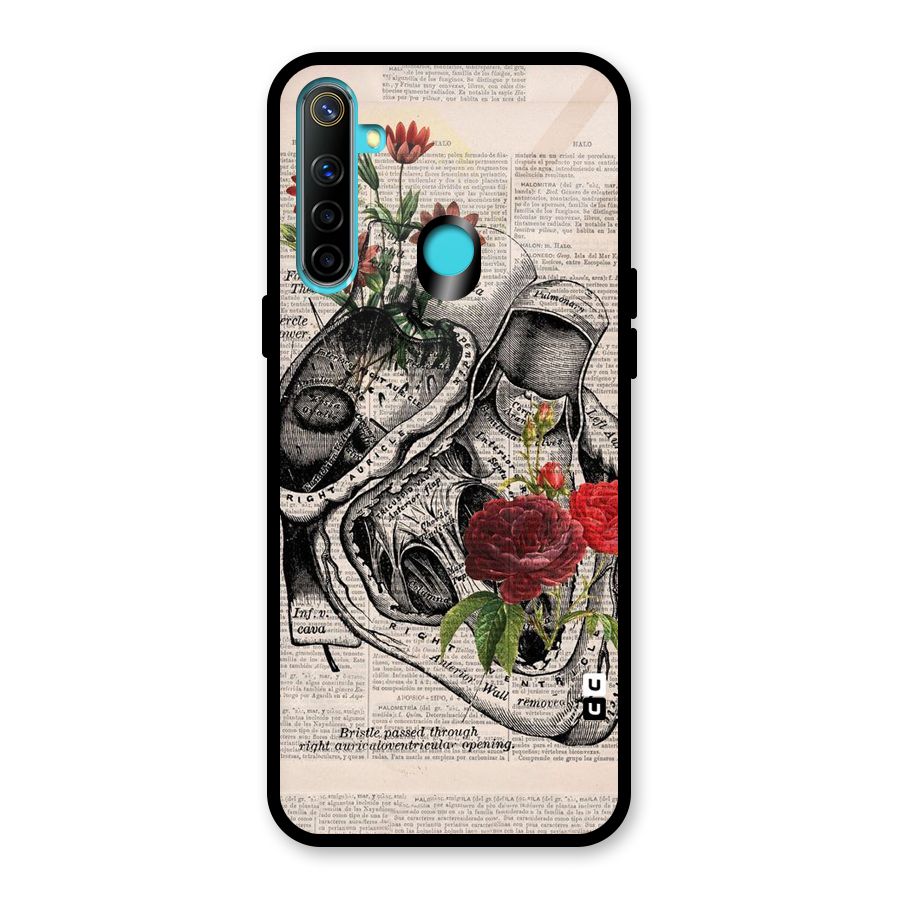 Heart Newspaper Glass Back Case for Realme 5i
